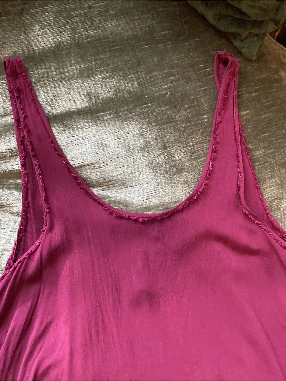 Free People Lace-Hem Sleeveless Tank - Magenta